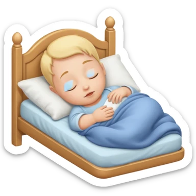 Baby in bed  sticker