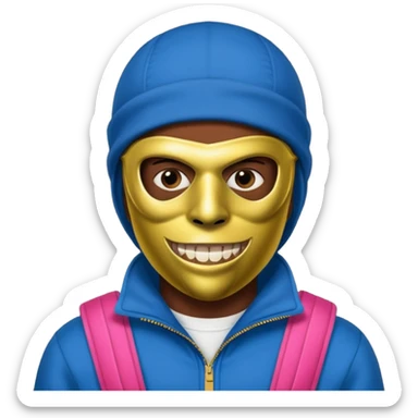 African American gangster mafia with a ski mask sticker