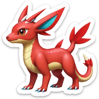  Cute Shiny Exotic Colorful Guilmon-Latias-Koraidon-Umbreon-Fakémon-hybrid-creature (full body)  sticker