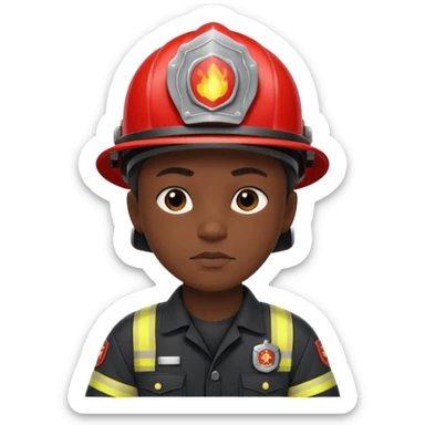 Firefighter with Black uniform sticker