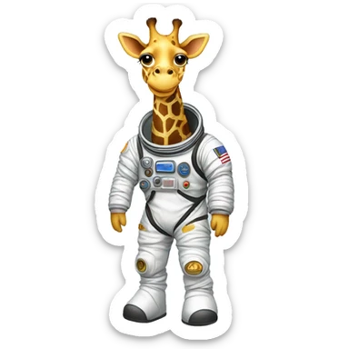 Giraffe in a space suit sticker