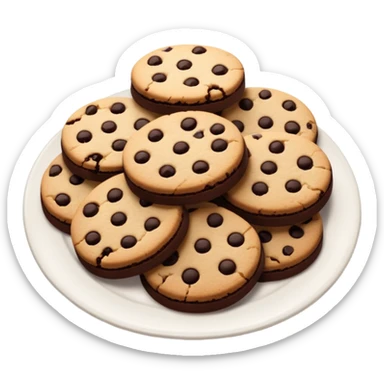 A plate of chocolate shortbread cookies (without chocolaté chips) sticker