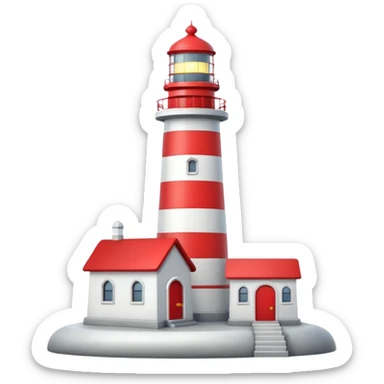 lighthouse emoji, simple and iconic, apple style sticker