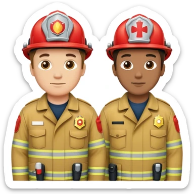 Fireman and Paramedic standing together sticker