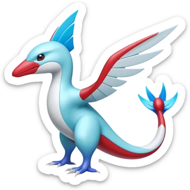 Iridescent shiny cyan red Palkia-Latios-Latias-Salamence-Cresselia-fusion  sticker