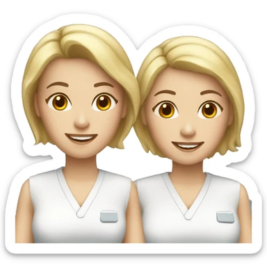 three white female nurses sticker