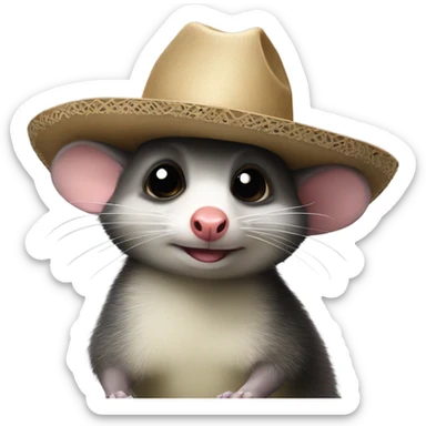Possum with sombrero sticker