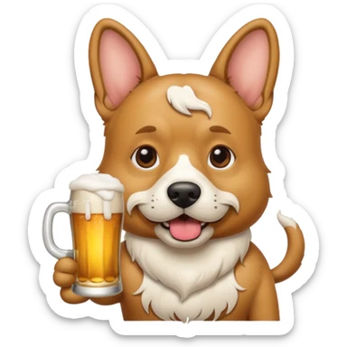 Ein Hund der talahon ist und Bier trinkt sticker