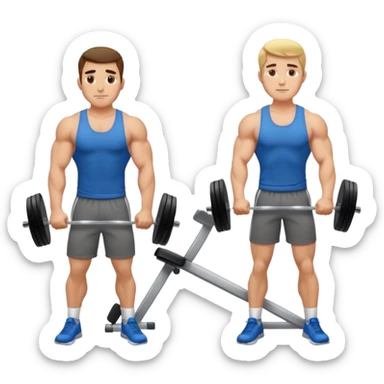 Two gym brothers one hardworking in a gym, the other one lazy sticker