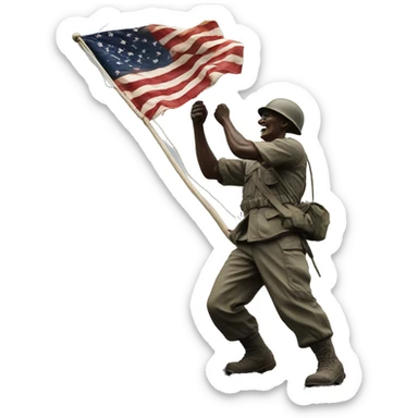 Raising the flag on Iwo Jima civiian sticker