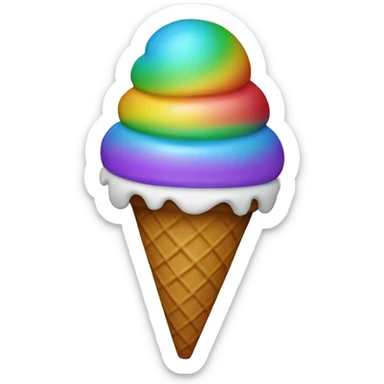 Rainbow icecream cone sticker