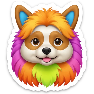 DOG wearring neon fashion sticker