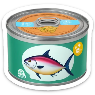 colourful tin of tuna fish sticker