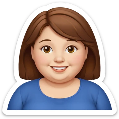 chubby lady with a brown hair sticker