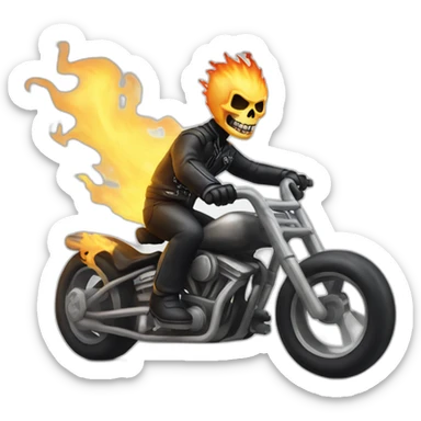 ghost rider on his bike sticker