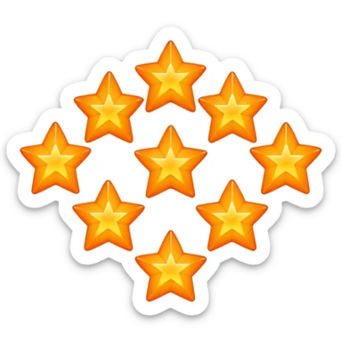5 solid orange stars sticker