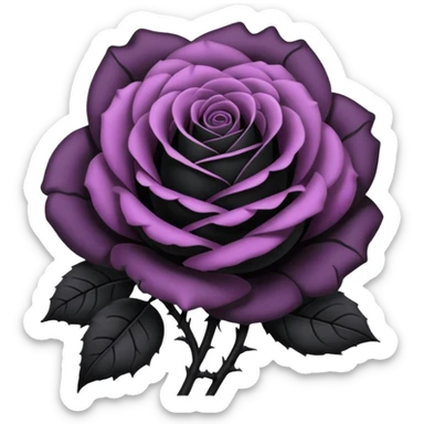 pastel goth black rose sticker