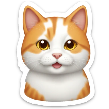 orange and white cat being cute sticker