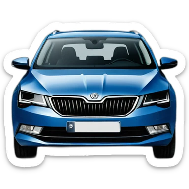 Skoda octavia 2016 ambition metallic blue from the front side sticker