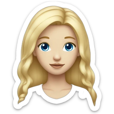 Blond girl with blue eyes and light skin boy sticker