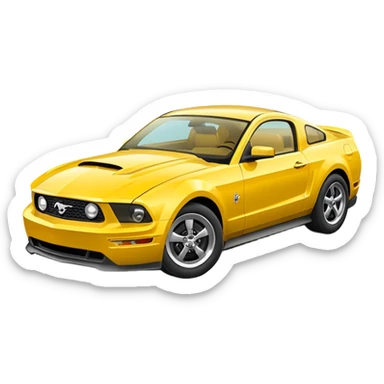 Create a mustang 309emoji in yellow colour  sticker