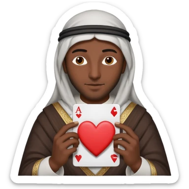 heart playing card with an arab man sticker