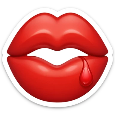 Receiving a lipstick kiss sticker