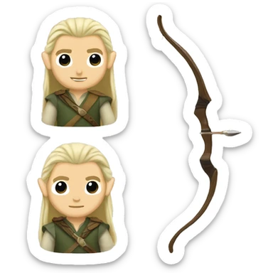 legolas with bow sticker