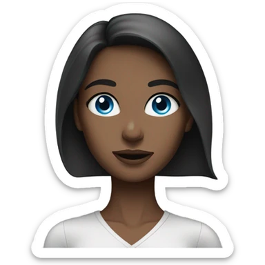 Brunette baddie with blue eyes  sticker