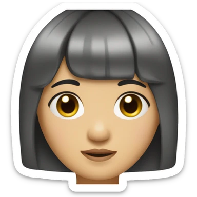 asian girl with curtain bangs and short black hair sticker