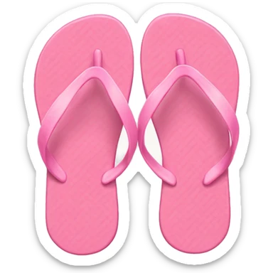 Realistic light pink pair of summer flip flops isolated. sticker
