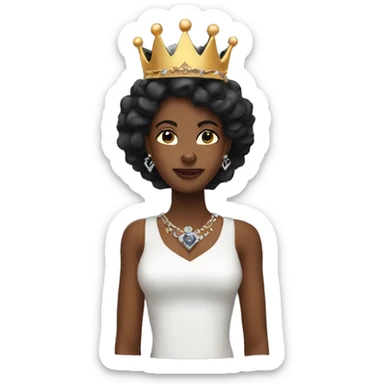 Black queen wearing a crown sticker
