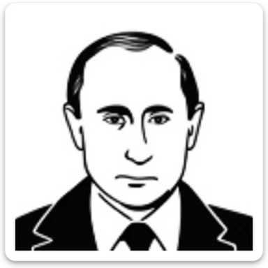 Vladimir Putin portrait with realistic details, stern expression, close-up of face sticker