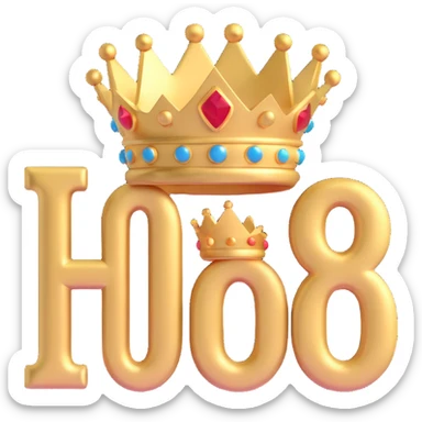 Change the logo to a gold metallic 3D style. The 'SHB' initials and the crown should both be shiny gold, with a deep black background and a premium, powerful look. sticker