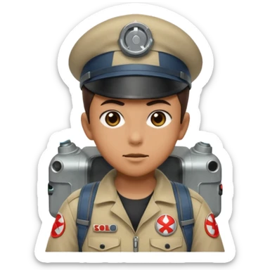Create me a Ghost Buster in Solo leveling anime style sticker