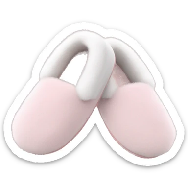 baby pink slippers with white fur  sticker