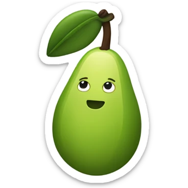 A microphone but with an avocado shape and color sticker