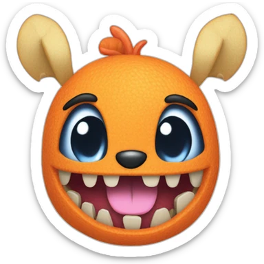 Stitch mangeant une carotte sticker