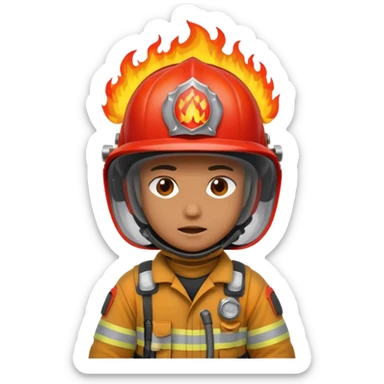 Firefighter on fire sticker