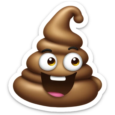 Poop pile wearing a hat sticker