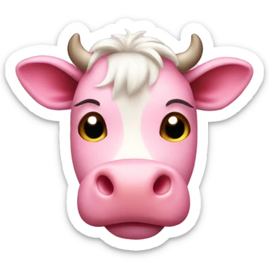cute pink cow sticker