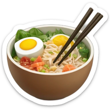 poke bowl with chopsticks sticker