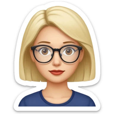  mujer con lentes blanquita  sticker