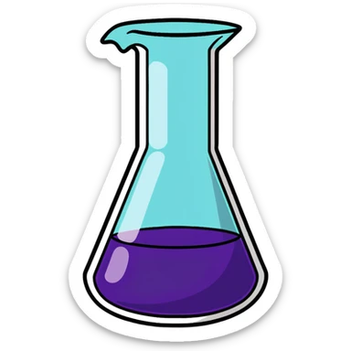 Chemistry beaker with periodic table elements sticker