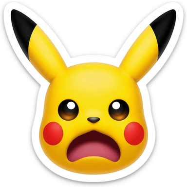 Pikachu horrified face sticker