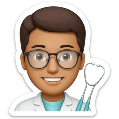 Homem de óculos bonito dentista sticker