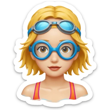 Swim Girl with goggles sticker