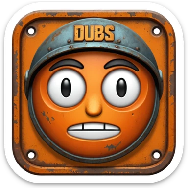 Create a Discord server icon that displays the name DUBS based on the Rust video game. sticker