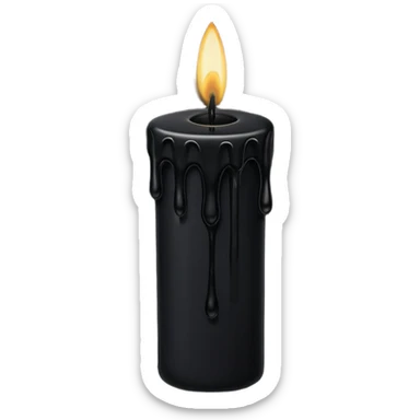 Thin and long black Candle dripping wax  sticker