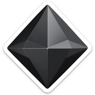 3d diamond shape matte black. diamond shape like on a playing card sticker